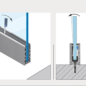 garde corps vitré rail au sol inox