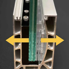 Un seul rail pour toutes les épaisseurs de verre